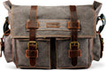 Messenger Bag for Laptop Vintage Canvas Leather Crossbody Satchel