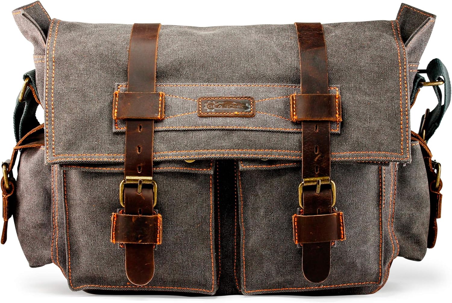 Vintage Canvas Leather Messenger Bag for Laptop Travel Office