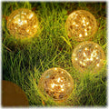 Solar Globe Lights for Garden - Waterproof Cracked Glass Balls