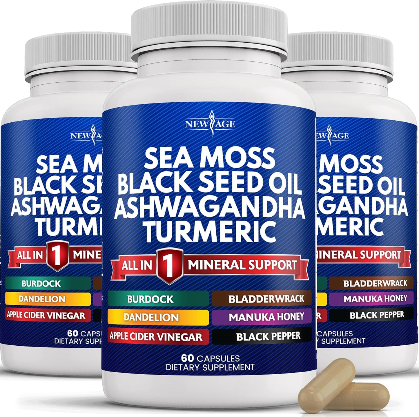 Advanced Silica Sea Moss and Black Seed Oil Capsules for Health