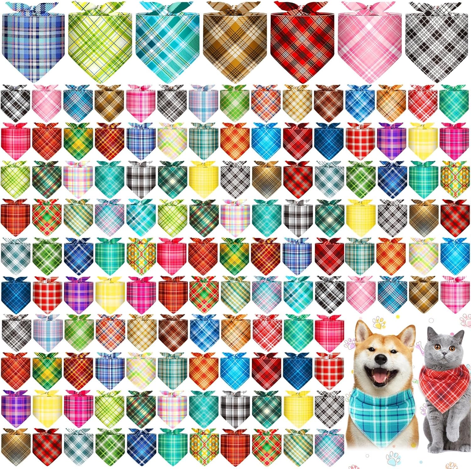 200 Pcs Dog Bandanas for Spring Summer Fun and Style