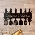 Custom Kitchen Sign with Name - Personalized Metal Wall Art