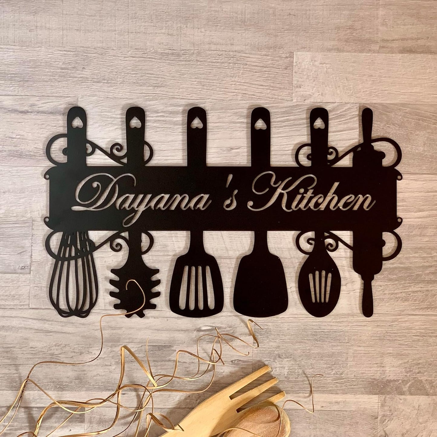 Custom Kitchen Sign with Name for Personalized Wall Decor