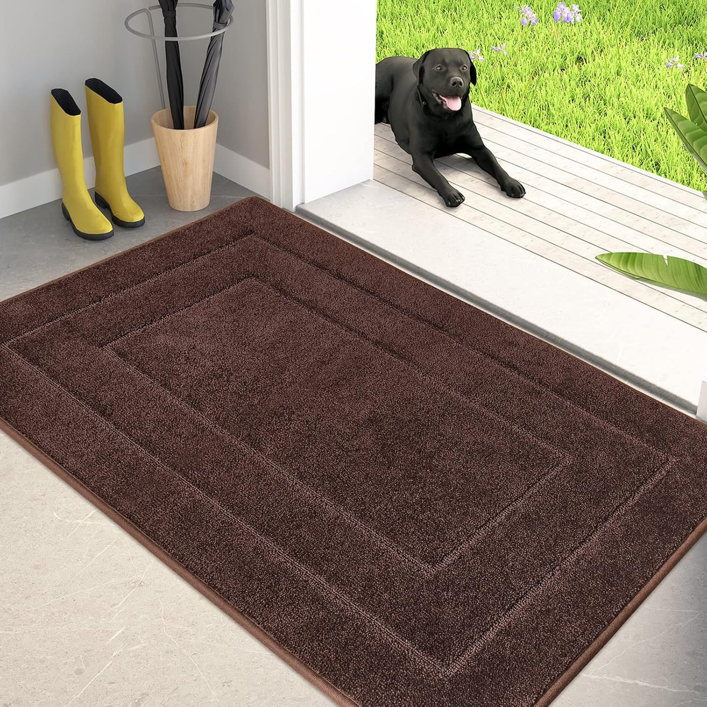 Dirt Trapping Door Mat 34in x 59in, Non-Slip & Machine Washable