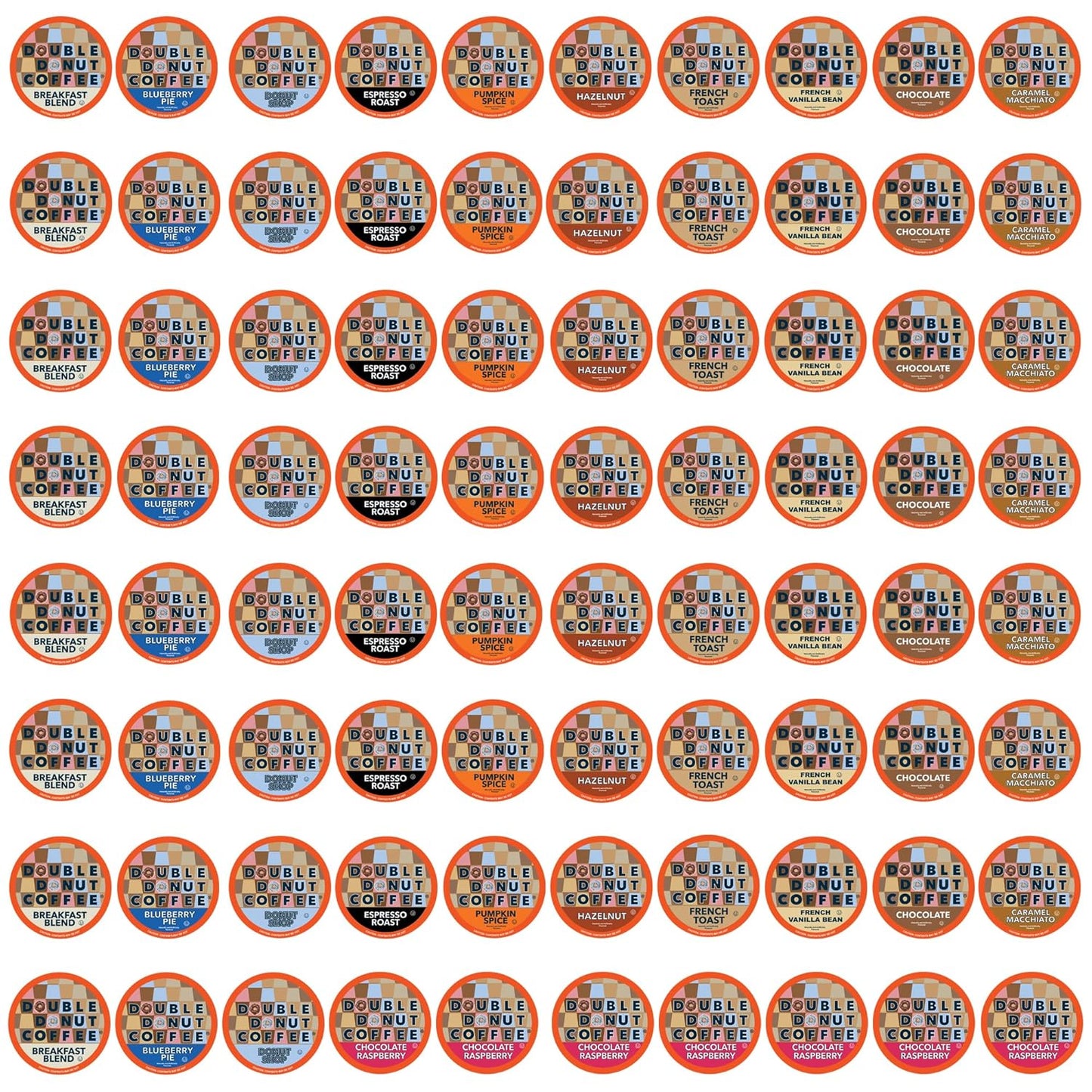 Double Donut Coffee Variety Pack for Coffee Lovers - 80 Count