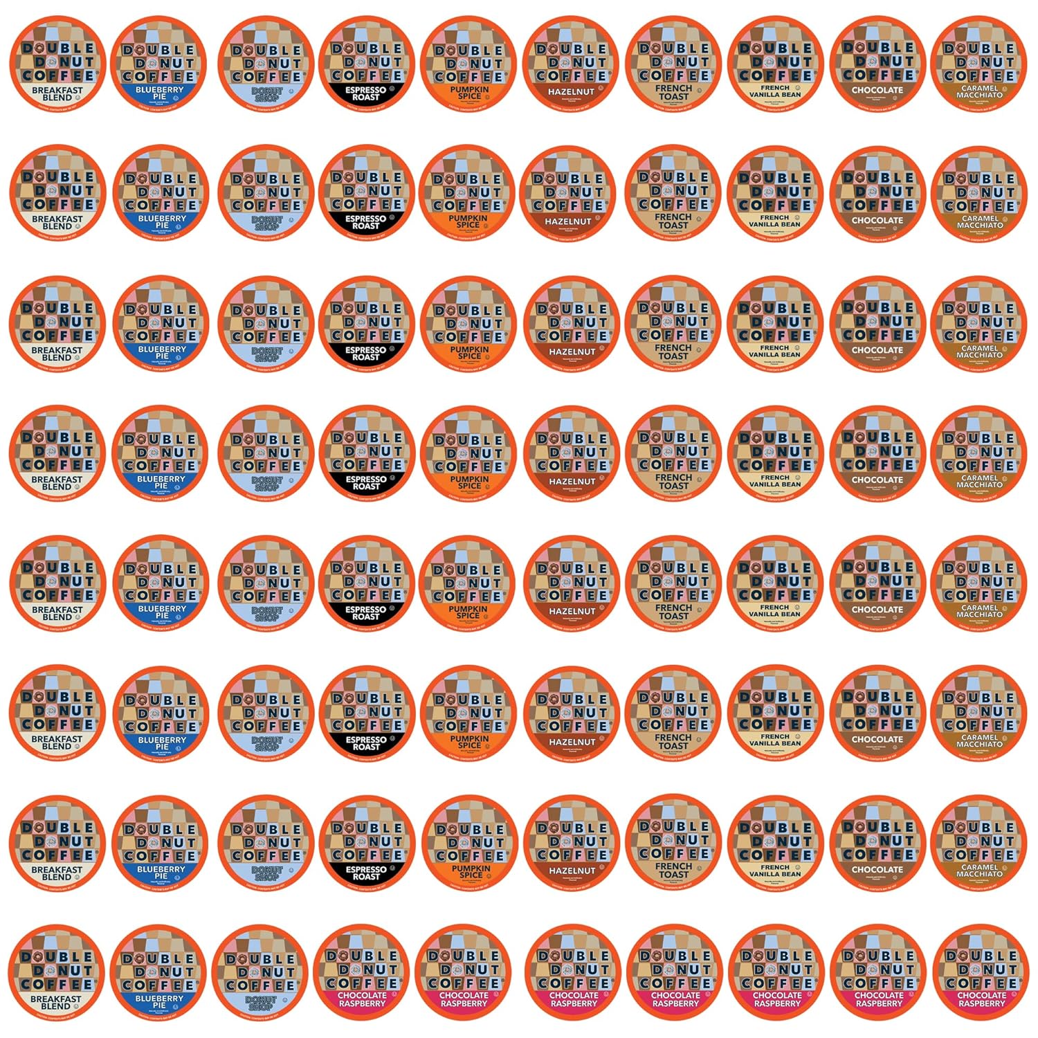 Double Donut Coffee Variety Pack for Coffee Lovers - 80 Count
