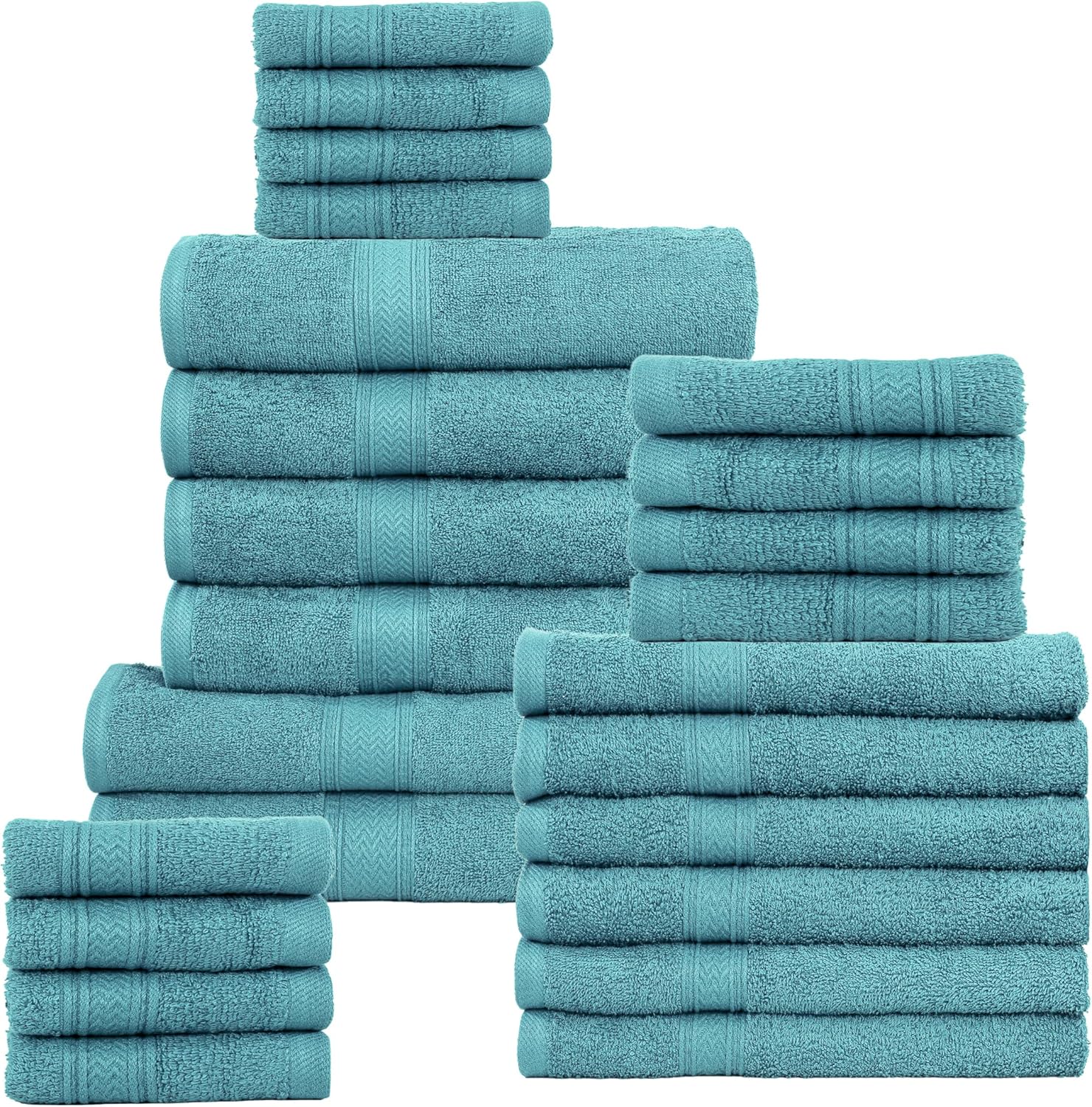 Premium 24 Piece Bath Towels Set for Luxurious Comfort