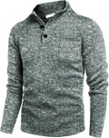 COOFANDY Men's Henley Pullover Sweatshirt Thermal Fleece Slim Fit