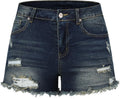 Mid Rise Ripped Stretchy Denim Shorts - Flattering Summer Fit