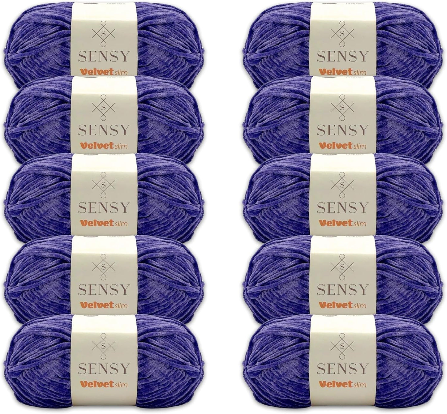 10 Skeins of Sensy Velvet Slim Yarn for Crocheting Projects