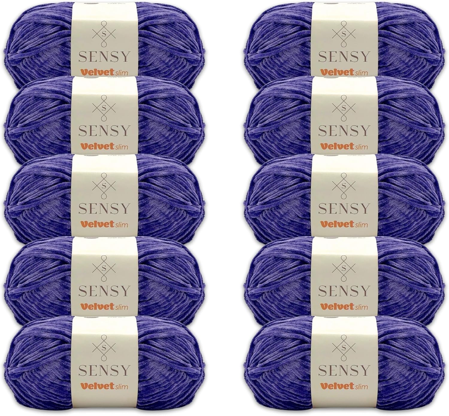 10 Skeins of Sensy Velvet Slim Yarn for Crocheting Projects