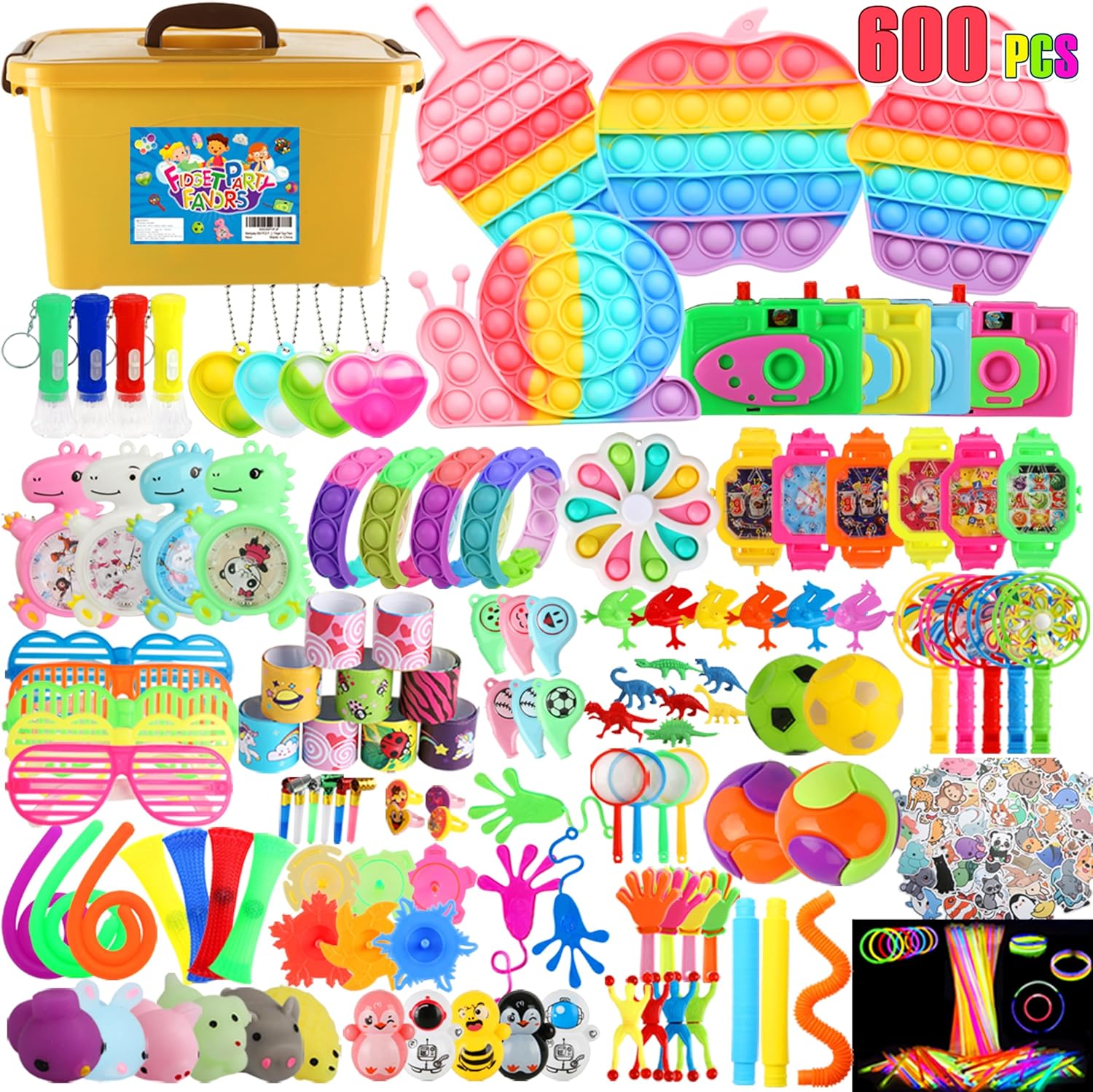 600 Pack Fidget Toys Set for Kids and Adults - Perfect Party Favors
