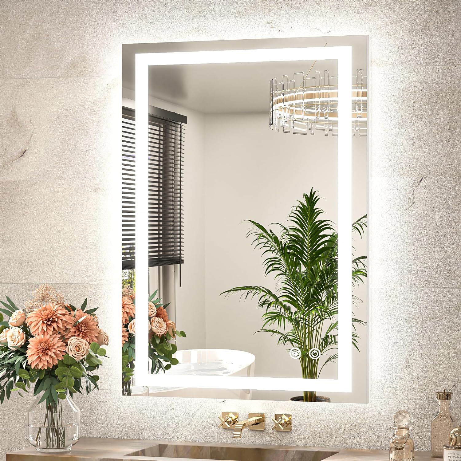 TETOTE LED Bathroom Mirror 24 x 36 with Brighter Light Features