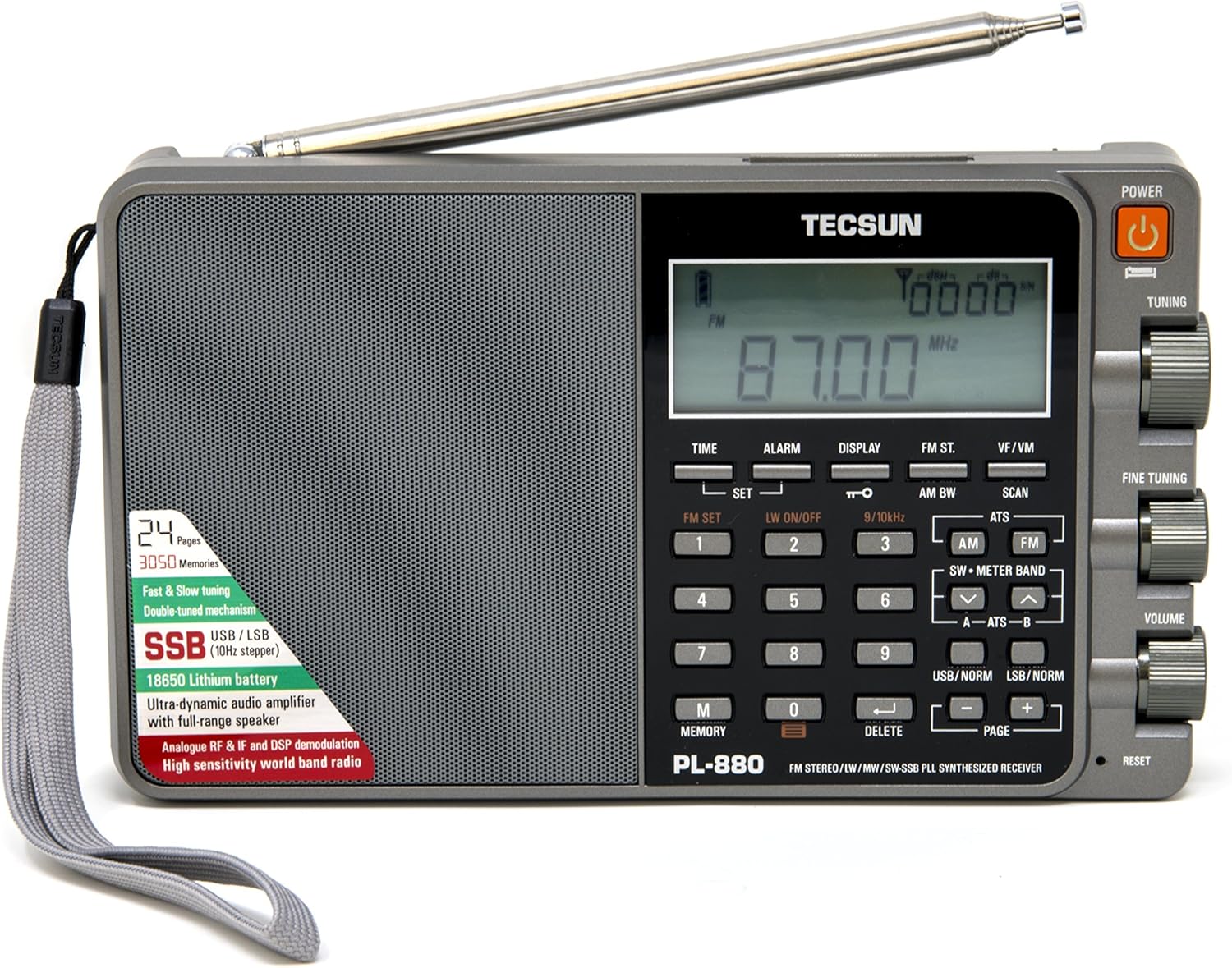 Tecsun PL880 Portable Digital Radio with SSB Reception