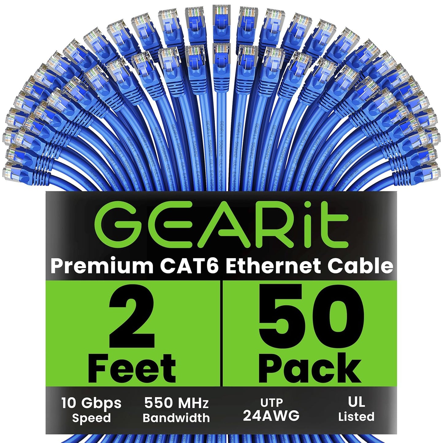 GEARit Cat 6 Ethernet Cable Pack for High-Speed Networking