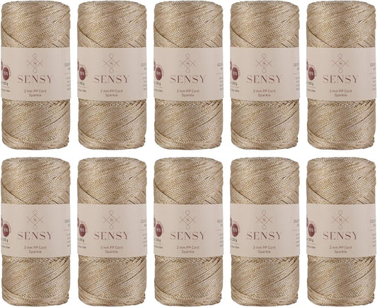 10 Skeins of 2mm Sparkle Polyester Rope for Crafting Projects