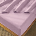 Light Purple Twin Fitted Sheet - 100% Washed Cotton Deep Pocket