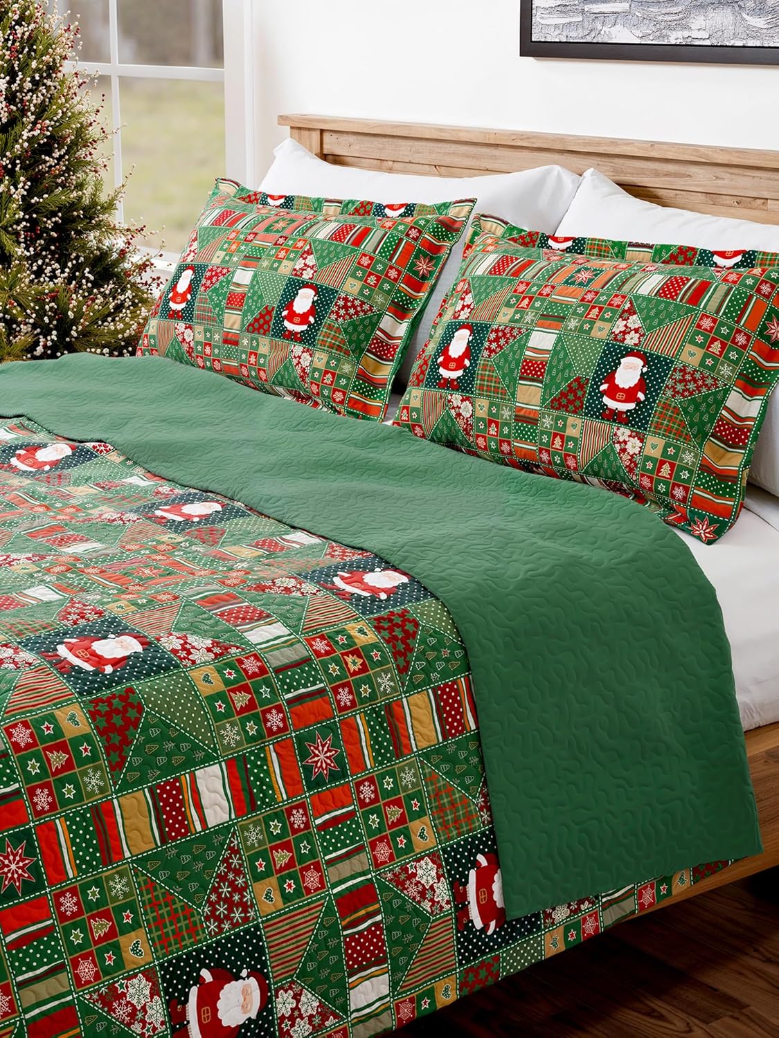 Christmas Quilt Set Full/Queen Size - Festive Holiday Comforter
