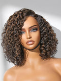 Curly Bob Wig 10in Glueless Lace Front - Natural Ready To Wear