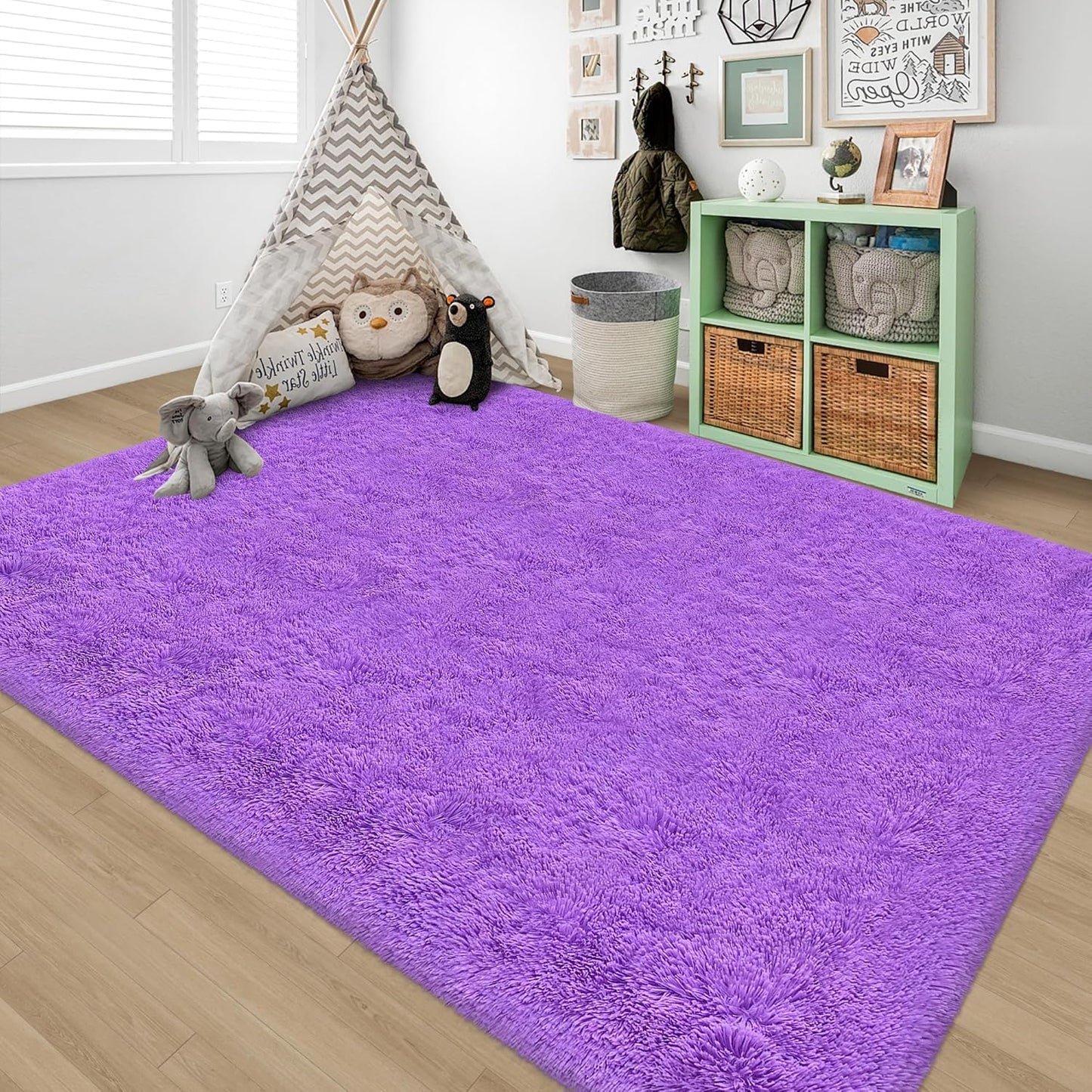 5x8 ft Fluffy Shag Area Rug for Bedroom and Living Room