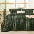 Bedsure Tufted Boho Comforter Set Full Size - Olive Green Elegance
