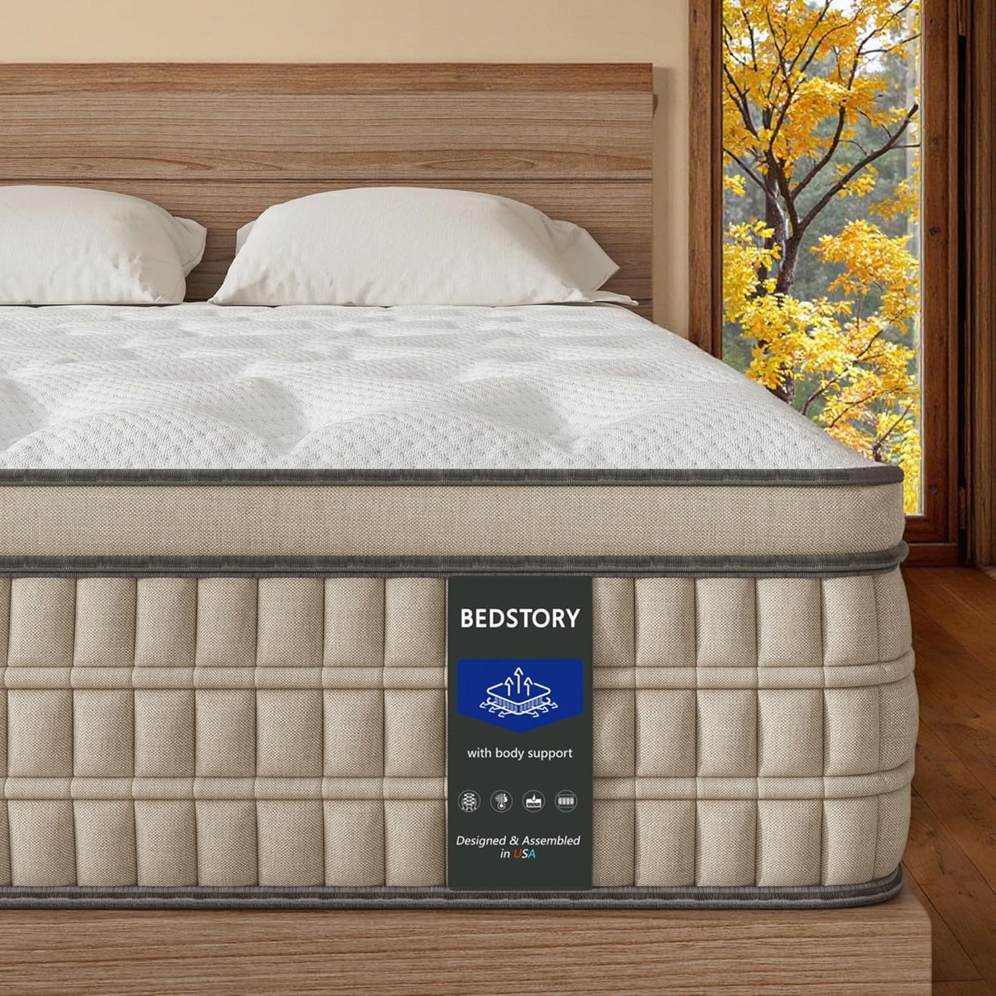 BedStory Extra Firm Queen Mattress for Pain Relief & Support