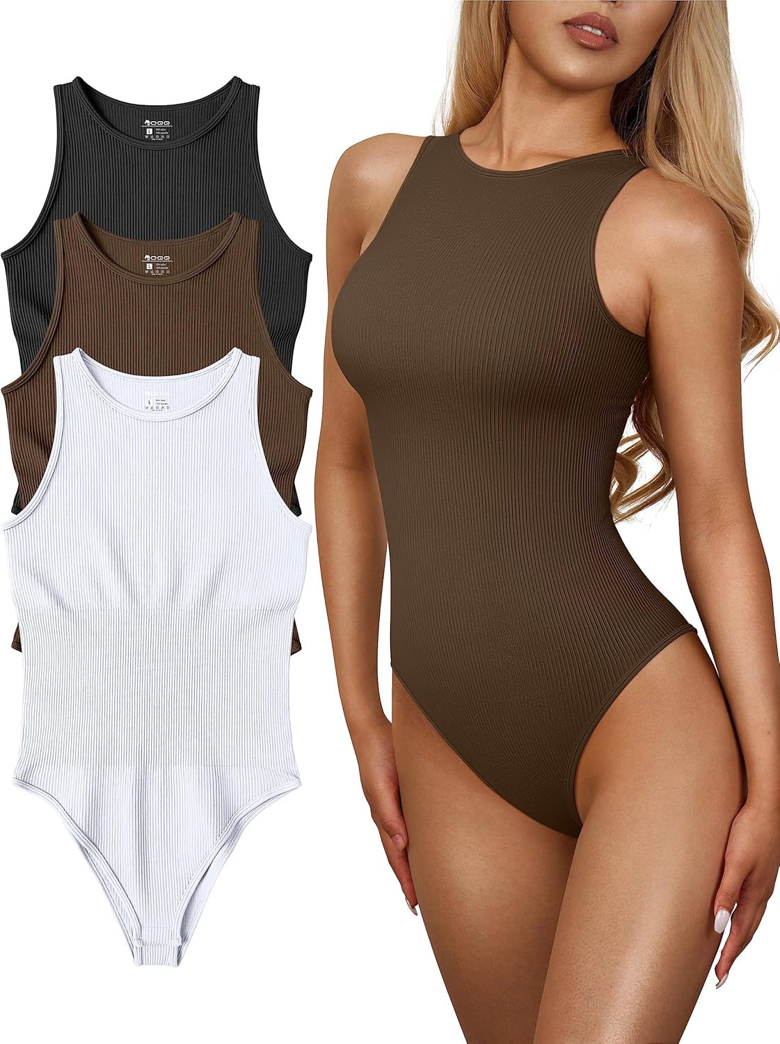 OQQ Women's 3 Piece Bodysuits for Trendy Summer Style