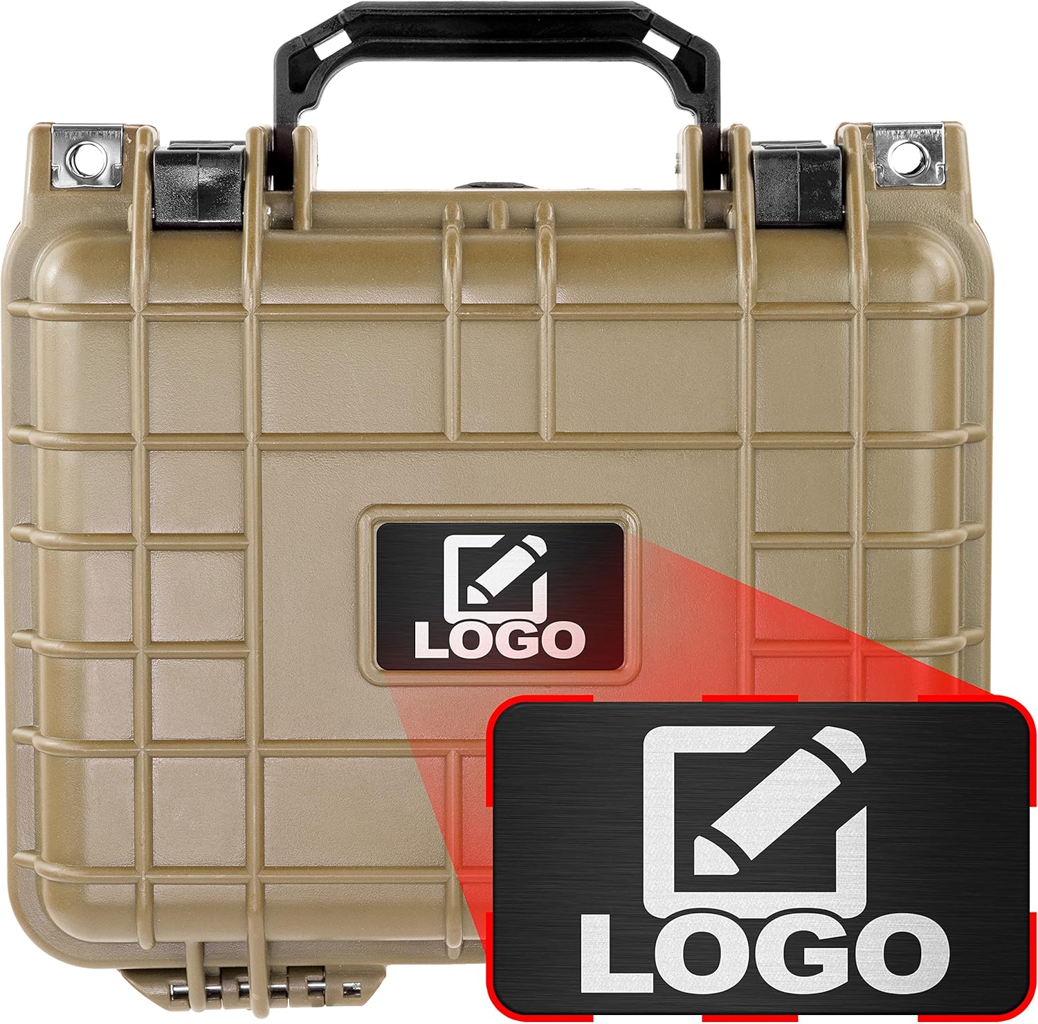 Eylar Small Waterproof Hard Camera Case with Custom Logo Plate