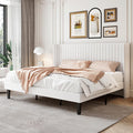 King Size Velvet Bed Frame with Wingback Headboard - Stylish Support