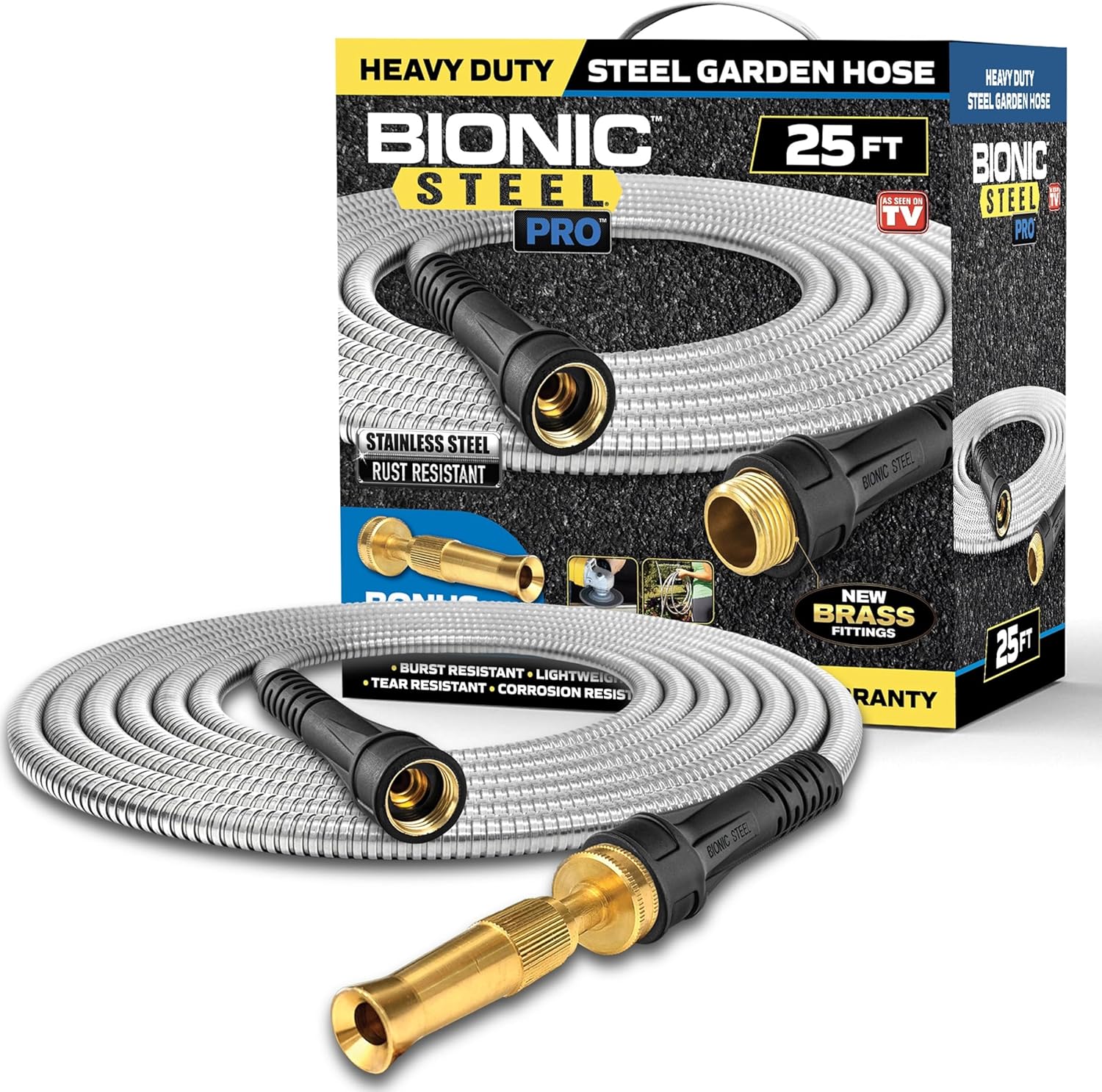 Bionic Steel Pro 25 FT Garden Hose - Durable and Kink Free
