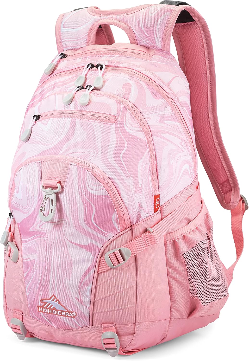 High Sierra Loop Backpack for Travel or Work in Pink Marble