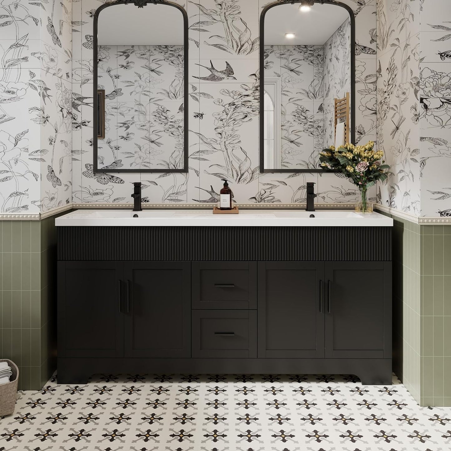 eclife 72 Bathroom Vanities Sink Combo with Modern Design