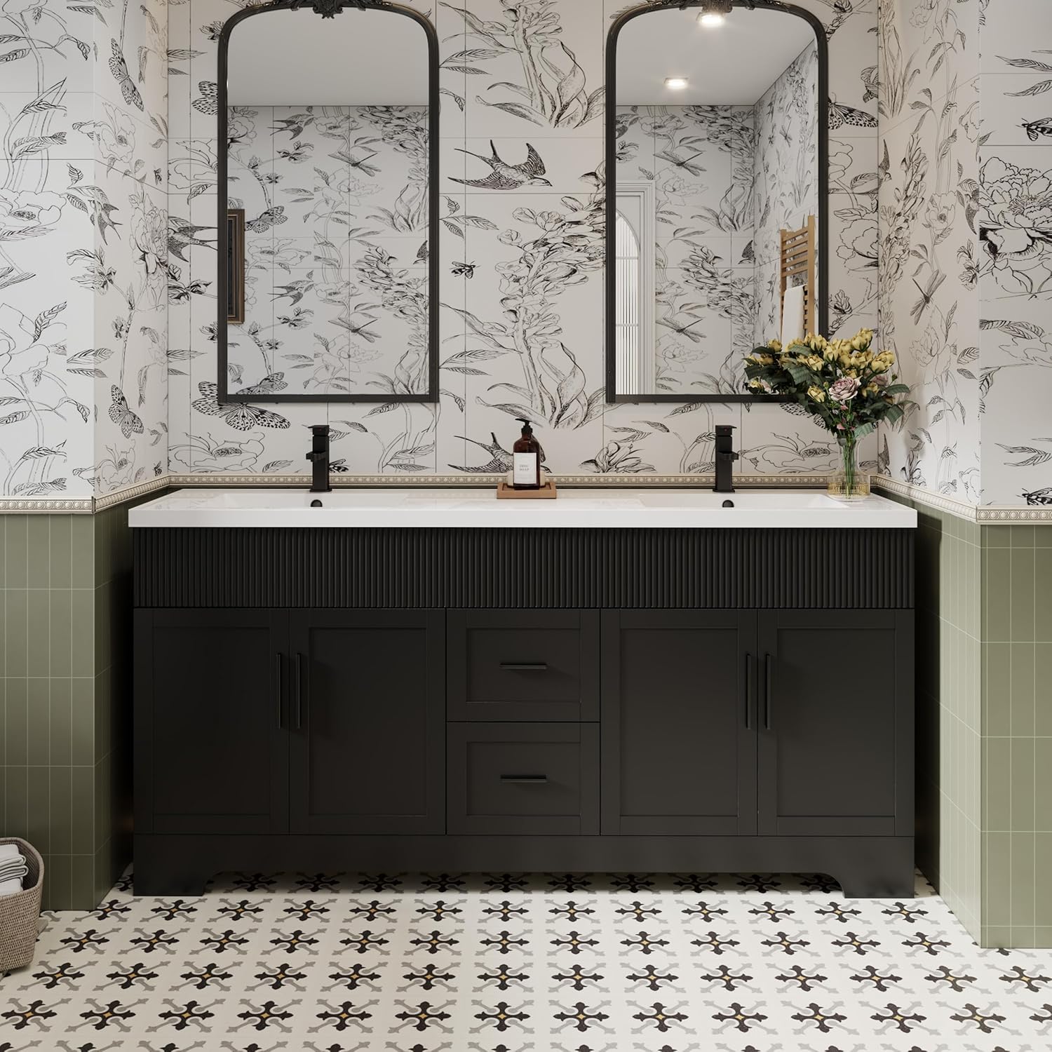 eclife 72 Bathroom Vanities Sink Combo with Modern Design