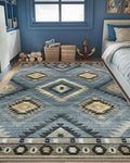 Area Rug 6x9 Machine Washable Low Pile Rug - Soft Non-Slip