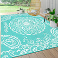 Pauwer Waterproof Outdoor Rug 6x9 - Reversible Patio & Camping Mat