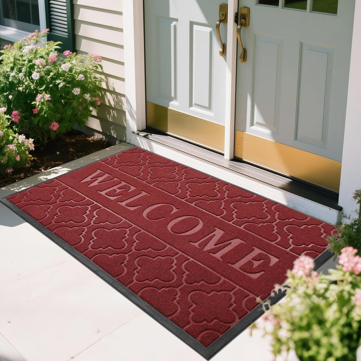 Yimobra Welcome Mat Outdoor Indoor, Heavy Duty Non-Slip Doormat