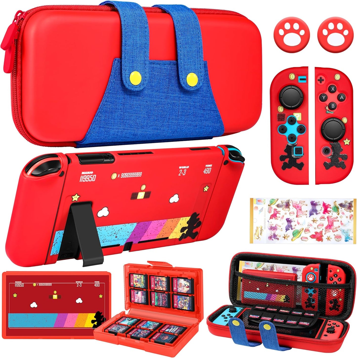 8in1 Maro Switch Case for Nintendo Switch Accessories Bundle