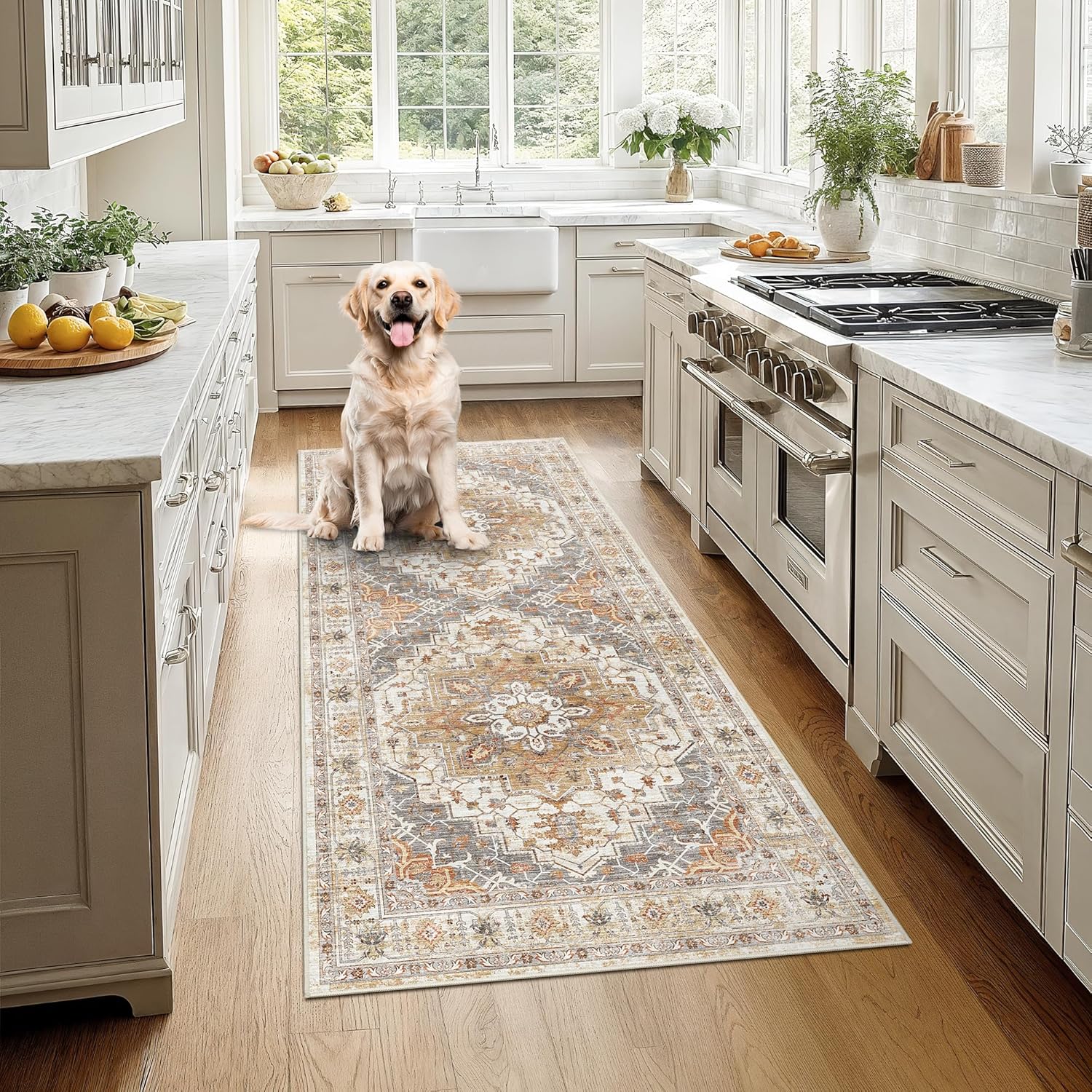 Madane Hallway Runner Rug 3x6 - Vintage Soft Floor Mat