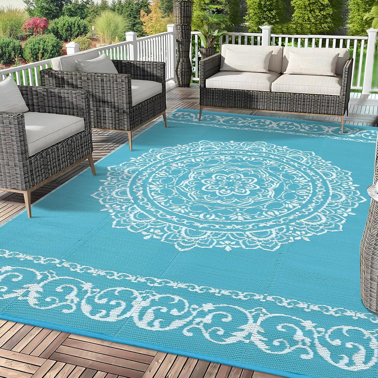GAOMON Outdoor Patio Rug 8x10 Reversible Camping Mat Review