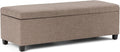 Avalon 48 in Storage Ottoman Bench in Fawn Brown Linen Look