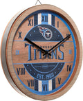 FOCO Oakland Raiders NFL Barrel Wall Clock - Team Logo Wood Clock