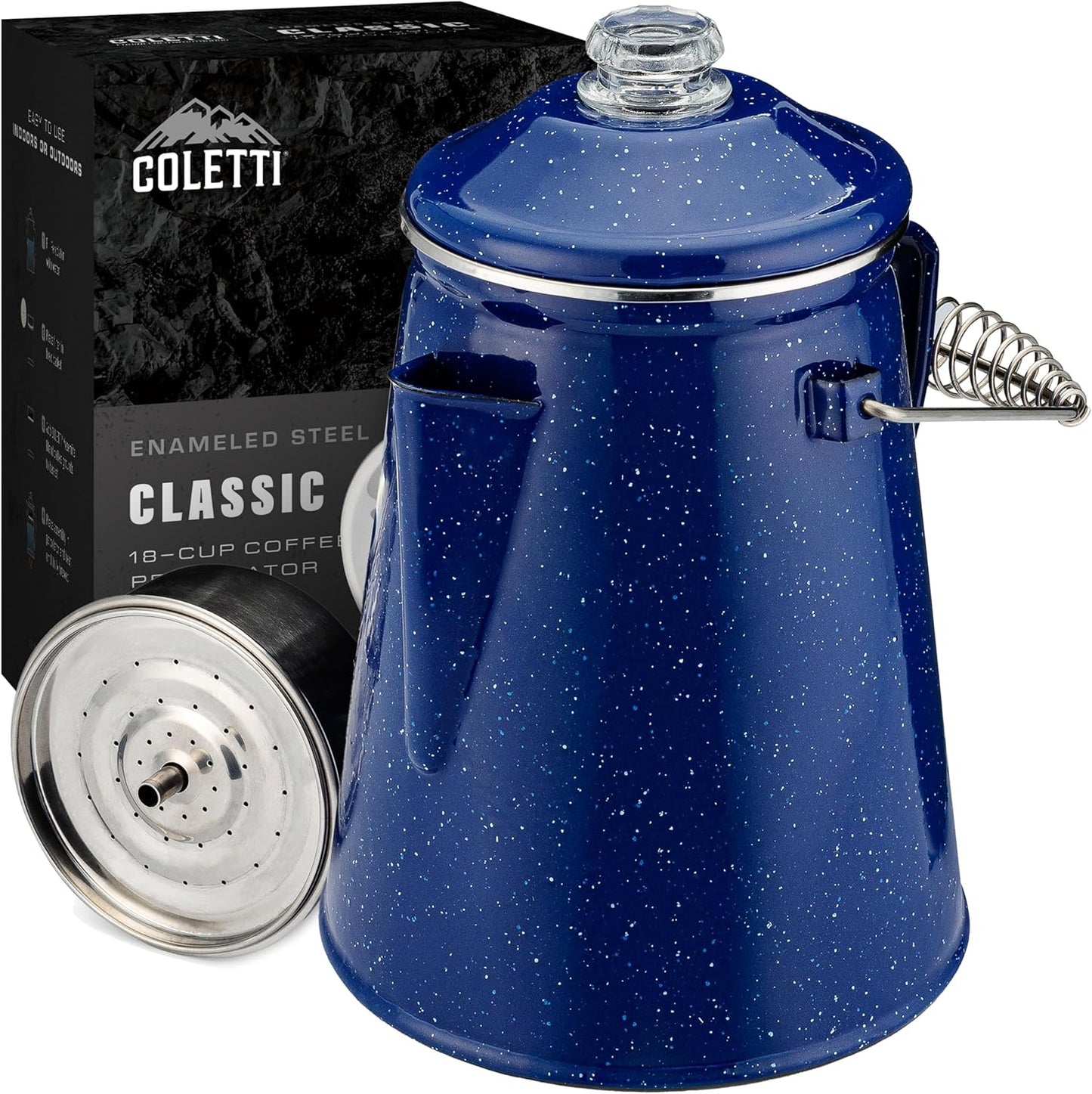 COLETTI Classic Percolator Coffee Pot for Camping Groups