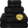 Cotton Paradise Black 6 Piece Towel Set for Luxurious Bathing