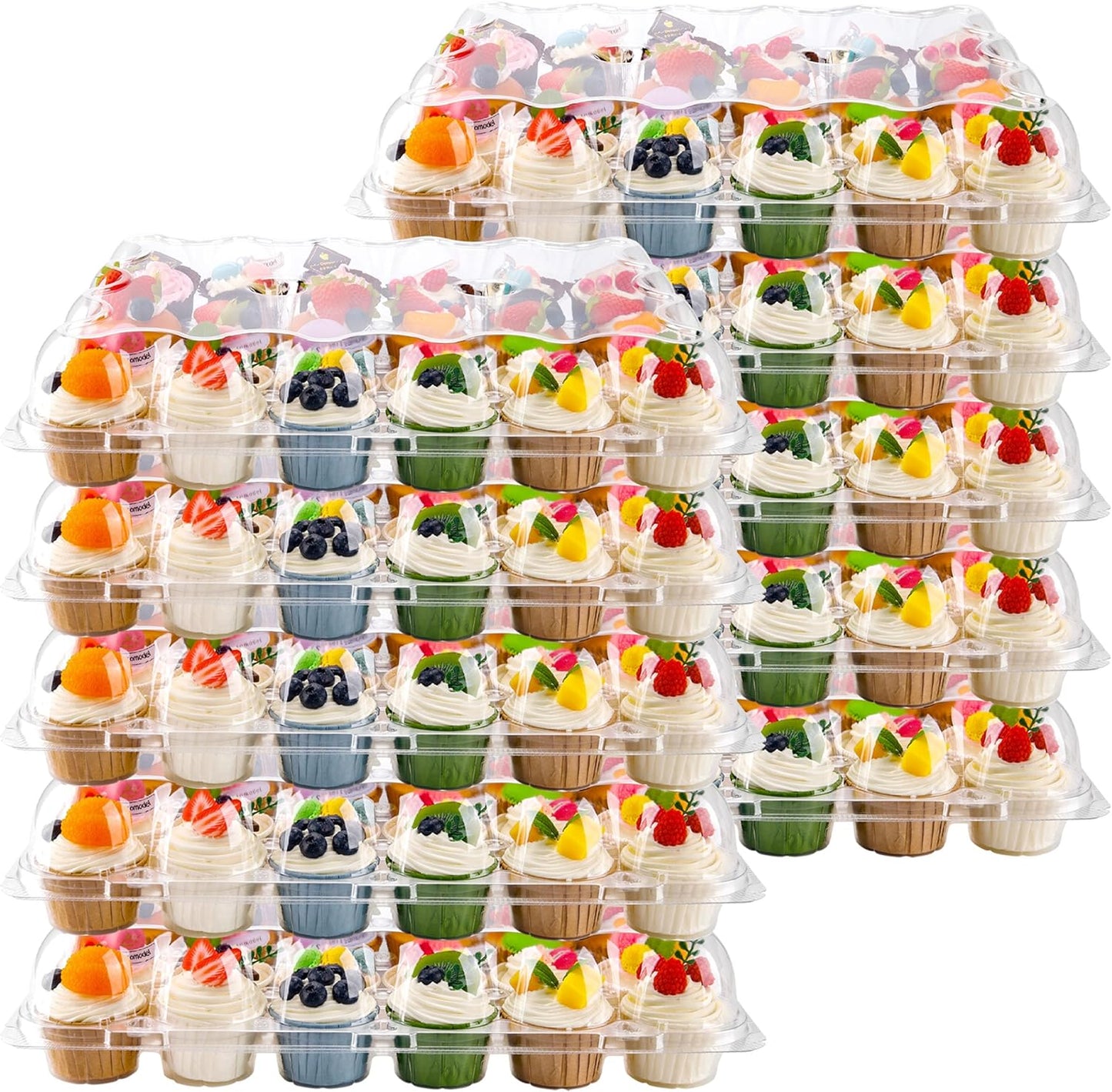 24 Count Cupcake Containers with Tall Dome Lids for 480 Cupcakes