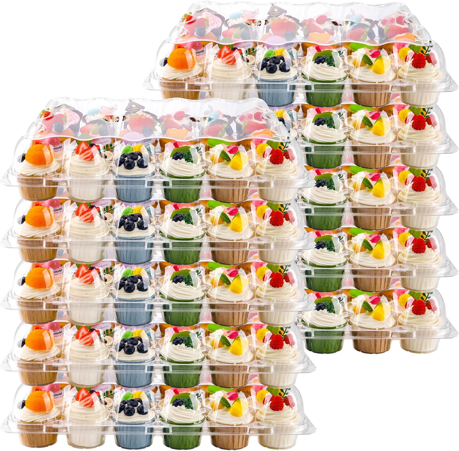 24 Count Cupcake Containers with Tall Dome Lids for 480 Cupcakes