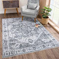 Bloom Rugs Caria Washable Non-Slip 9x12 Rug - Silver Dark Gray