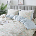 Wildflower Duvet Cover King - 100% Cotton Botanical Comforter Set