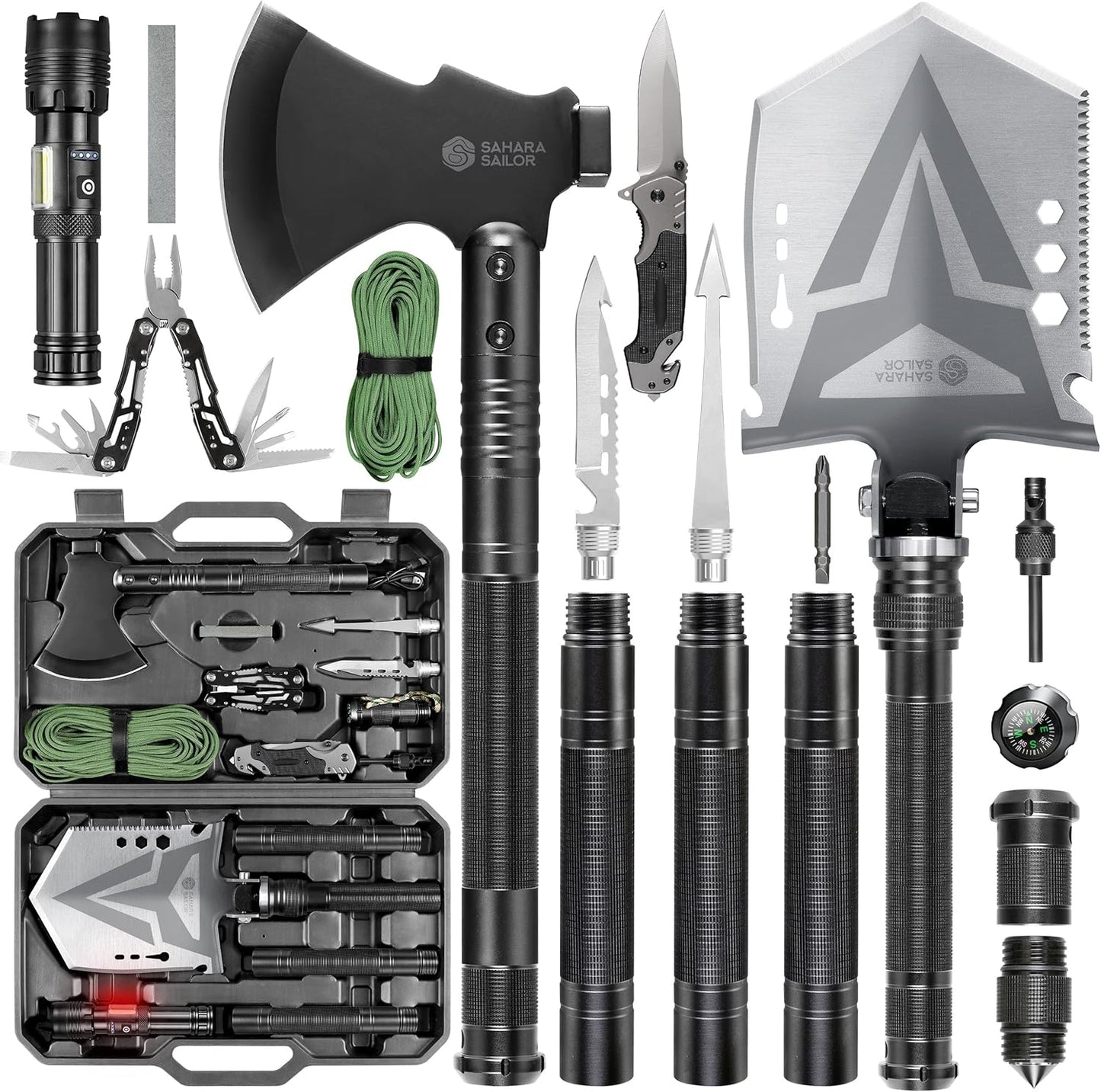 Sahara Sailor Folding Camping Shovel Axe Kit for Survival Needs