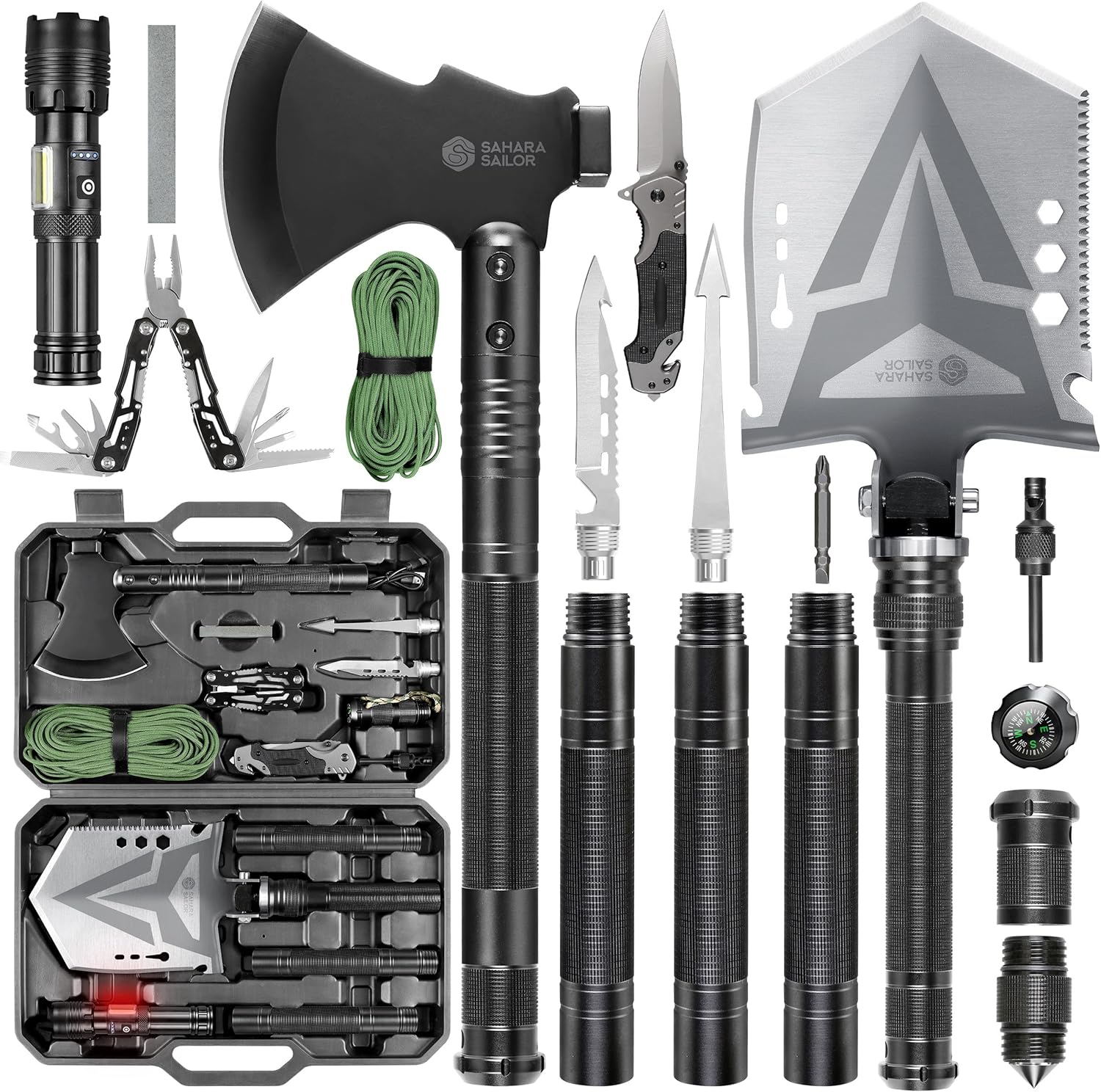 Sahara Sailor Folding Camping Shovel Axe Kit for Survival Needs