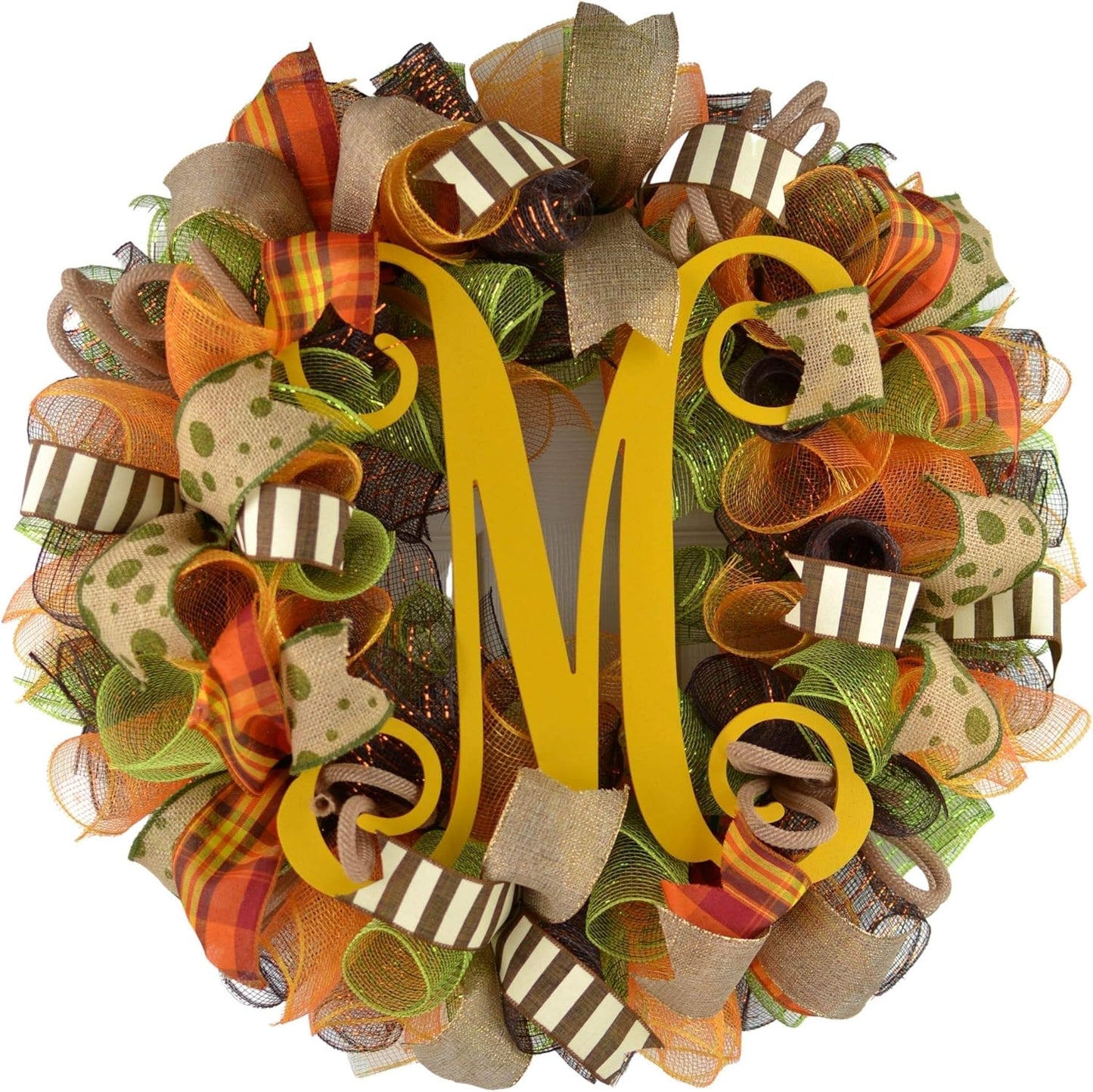 Yellow Fall Wreath for Thanksgiving - Autumn Decor for Doors
